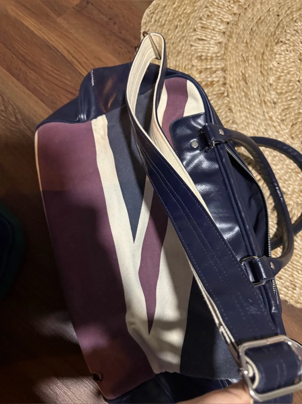 Ben Sherman Union Jack heavy canvas weekend duffle bag vtg y2k mod prep summer